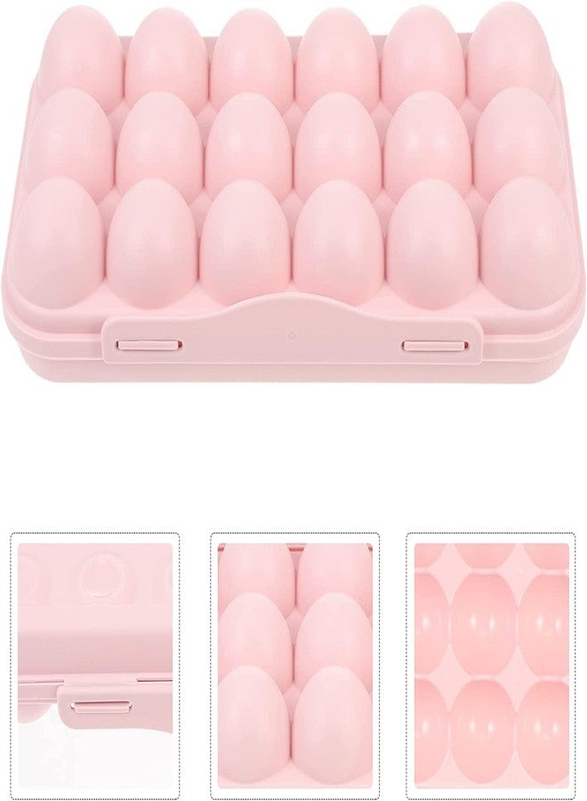 SOLDFLY Egg tray box container egg storage holder for kitchen organizer fridge Freezer, Stackable Tray Organizer Storage home hotel Cases Double Layer Box Camping (Pink) - Image 5